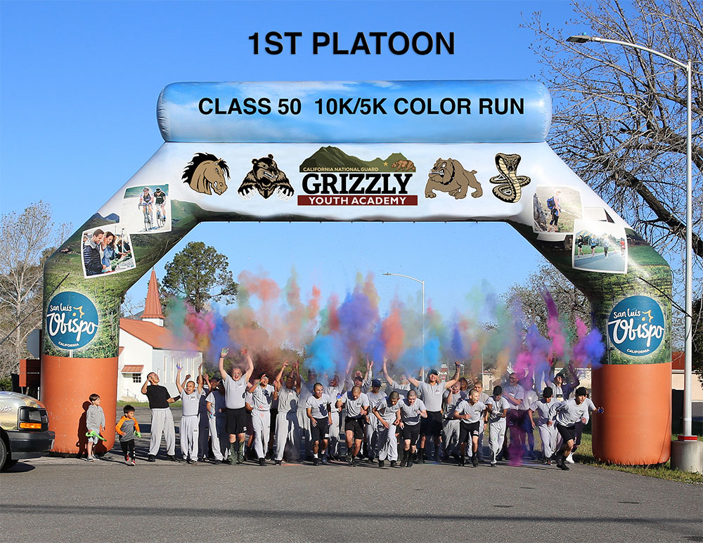 1st Platoon at the color run finish line