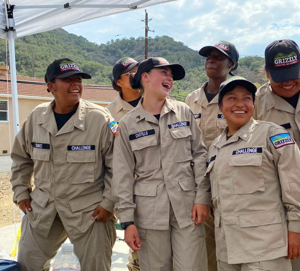 A group of Grizzly Academy students laughing